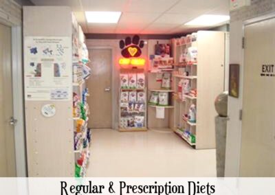 Prescription pet food section