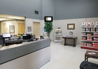Reception desk and products