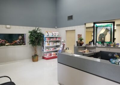 Reception with pet supplies